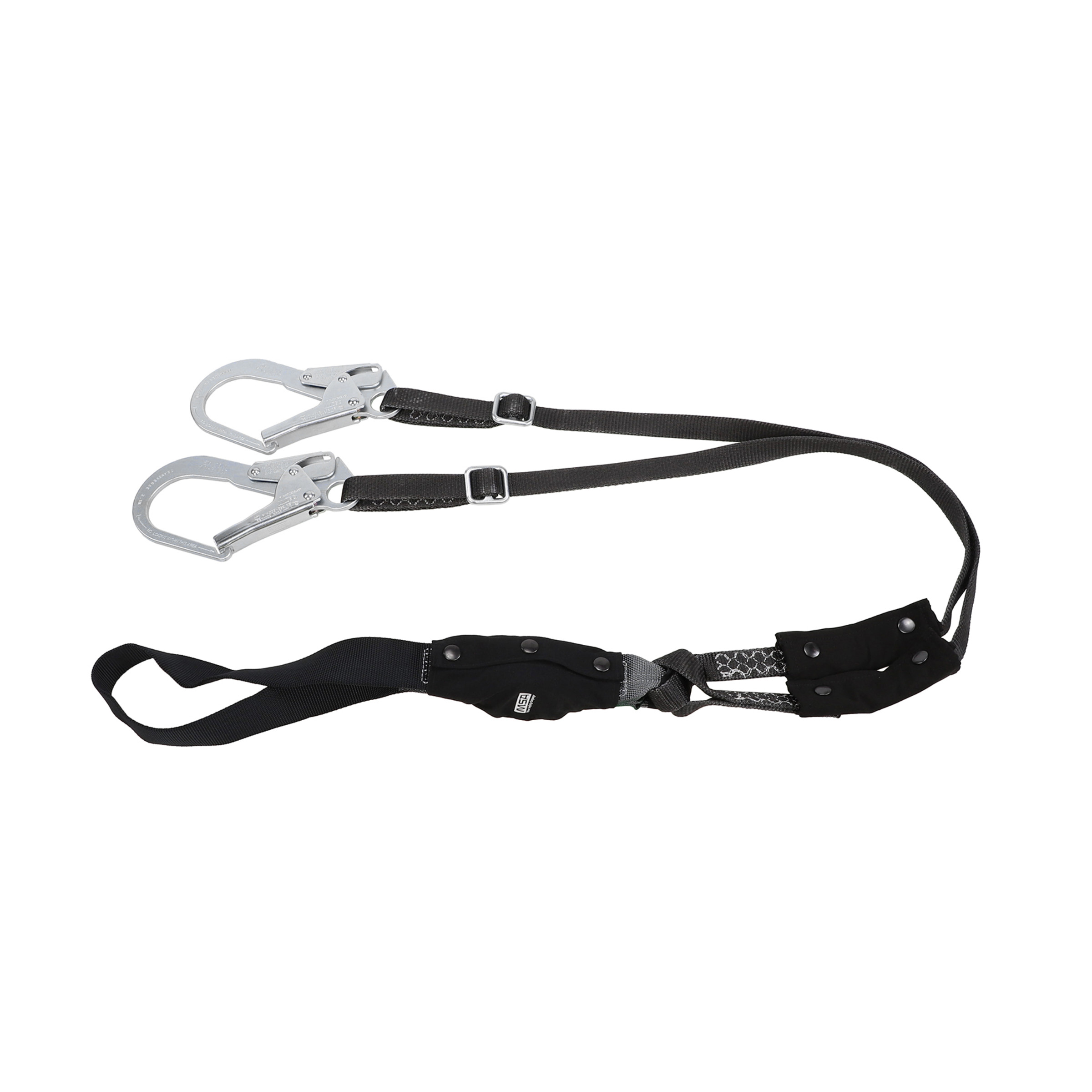 V-Series utility twin-leg adjustable energy absorbing lanyard, 6',36CL large snaphooks, ANSI Z359.13-2013